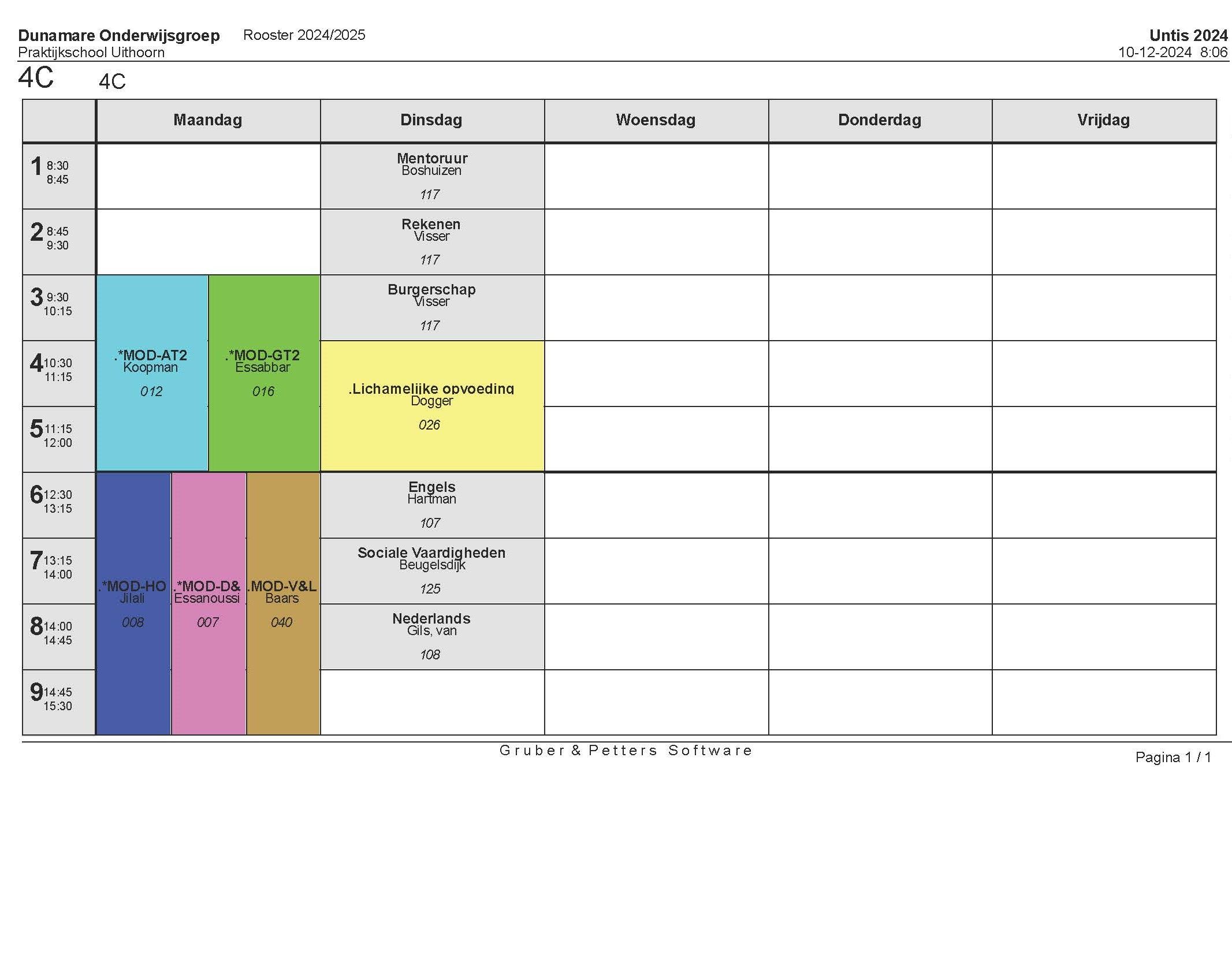 Rooster Klas 4C