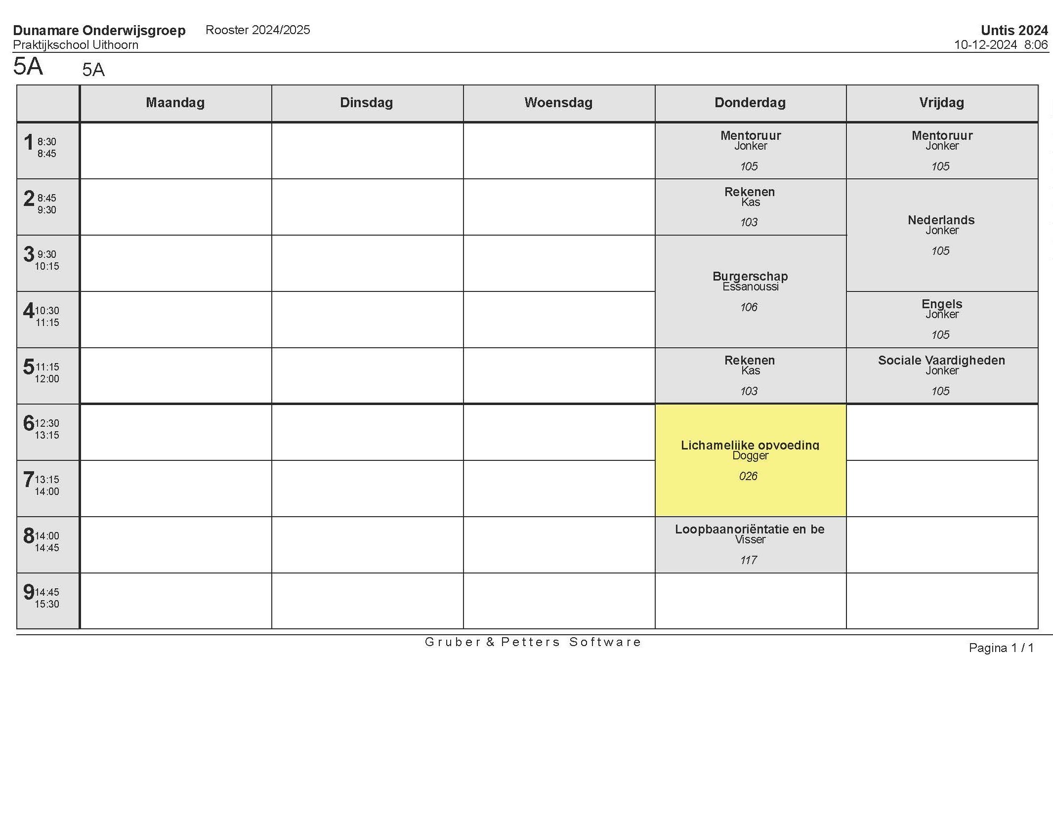 Rooster Klas 5A